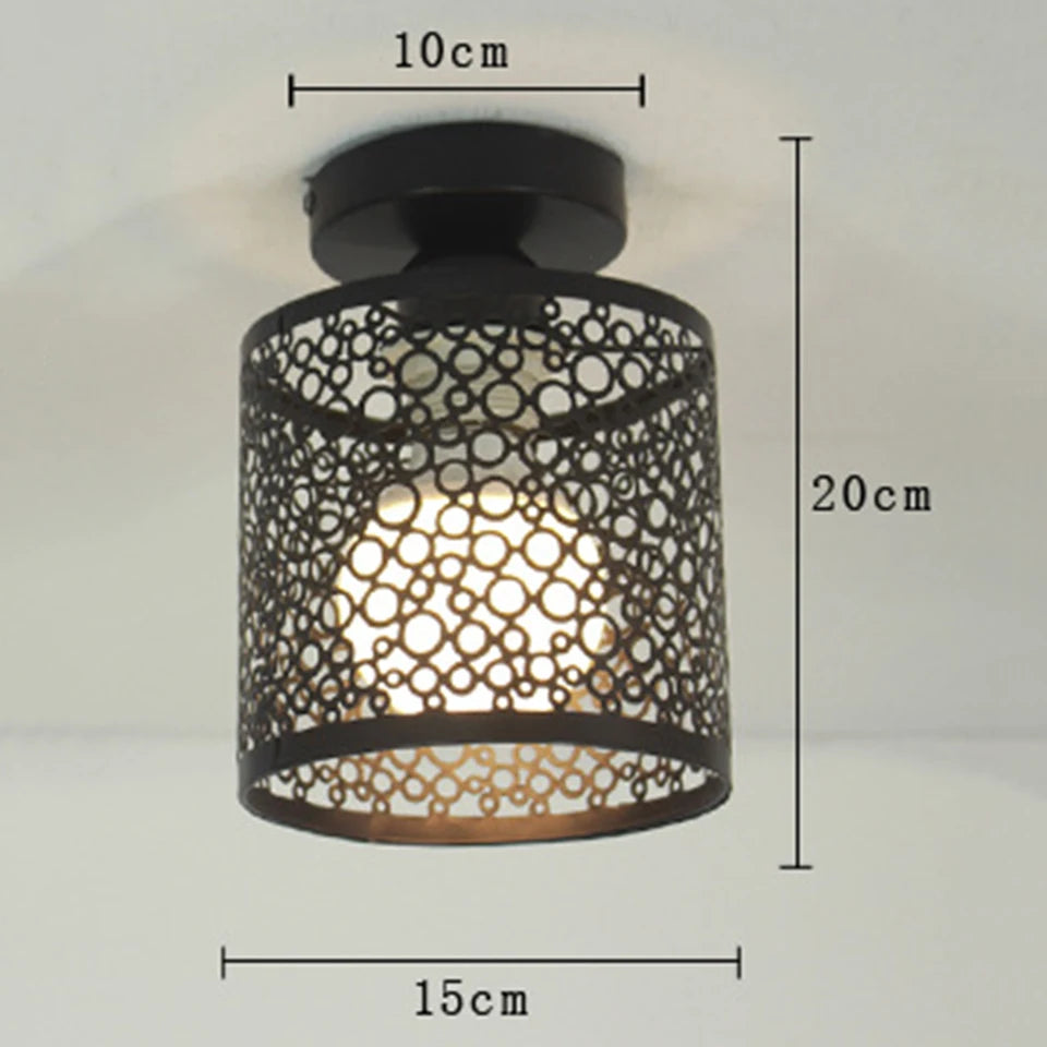 Modern Nordic Black Wrought Iron E27 Led Ceiling Lights For kitchen Living Room Bedroom Study Balcony Restaurant Cafe Hotel