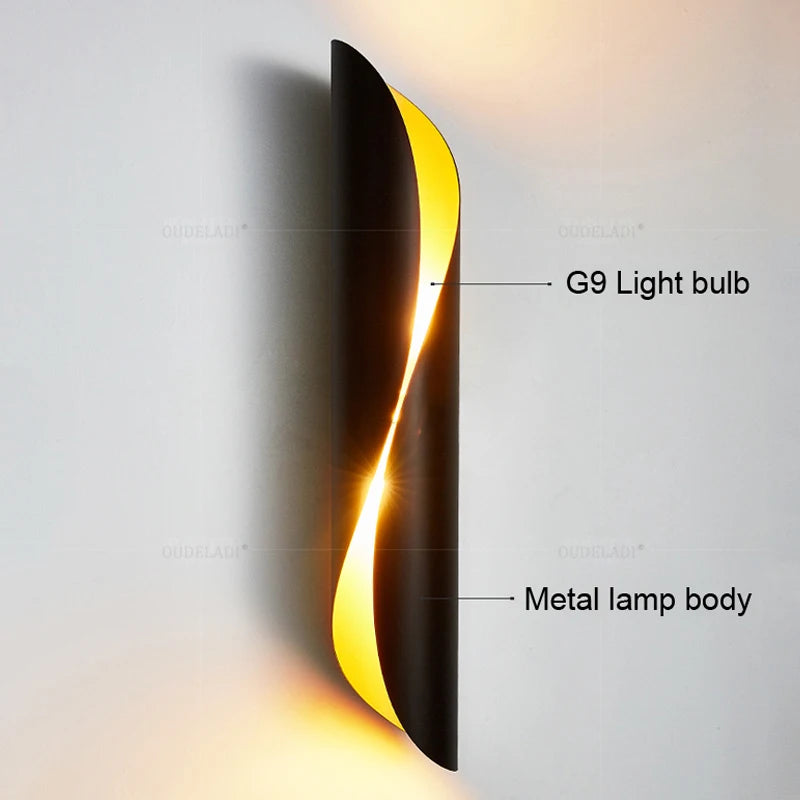 Aluminum Tube G9 LED wall lamp indoor bedroom bedside Nordic living room wall sconce corridor loft stairs lighting fixture