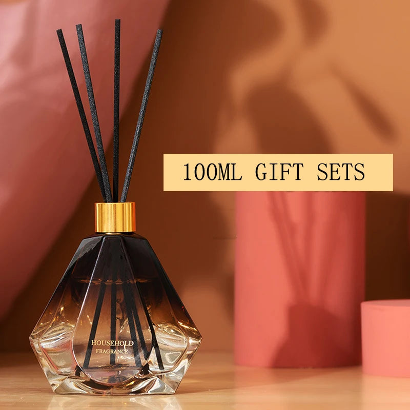 100ml Aromatherapy Oil Diffuser Sets Fragrance Oil Diffuser Fresh Air For Girls Room Decoration Home Decor Glass Bottle Gift Set