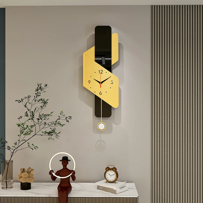 Clock wall clock living room 2024 new simple modern fashion atmosphere net red home quiet creative wall decoration