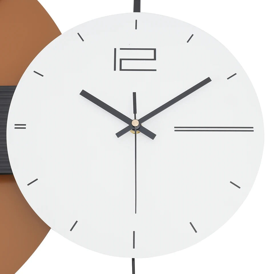 Modern Wall Clock, Silent Decorative Wall Clock with Pendulum, Wall Decor Clock for Bedroom, Living Room, Office Indoor