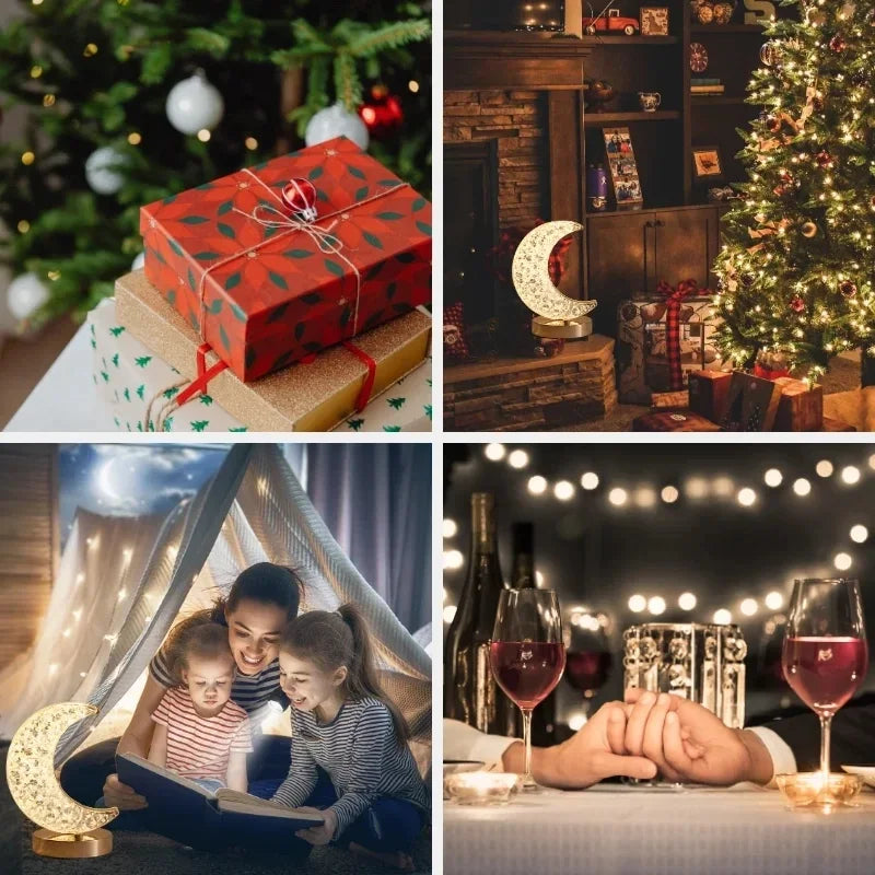 Bedroom-color touch switch control crystal LED star moon home decor bedside light creative charging atmosphere night light