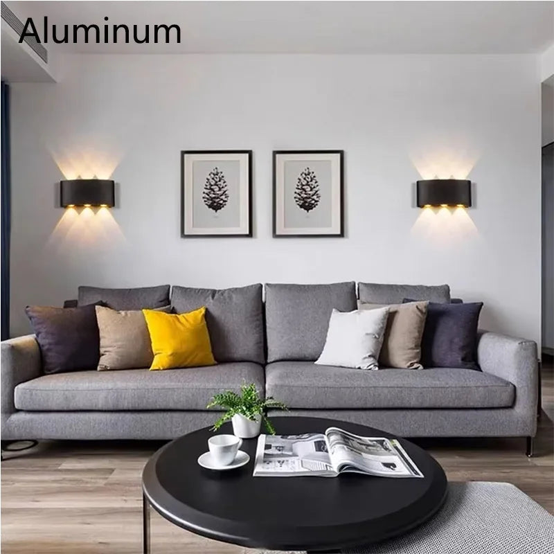 Aluminum LED Wall Light 110V 220V  Waterproof Light Outdoor  Up Down Wall Mount Lights Stairway Corridor Garden Lights Outdoor