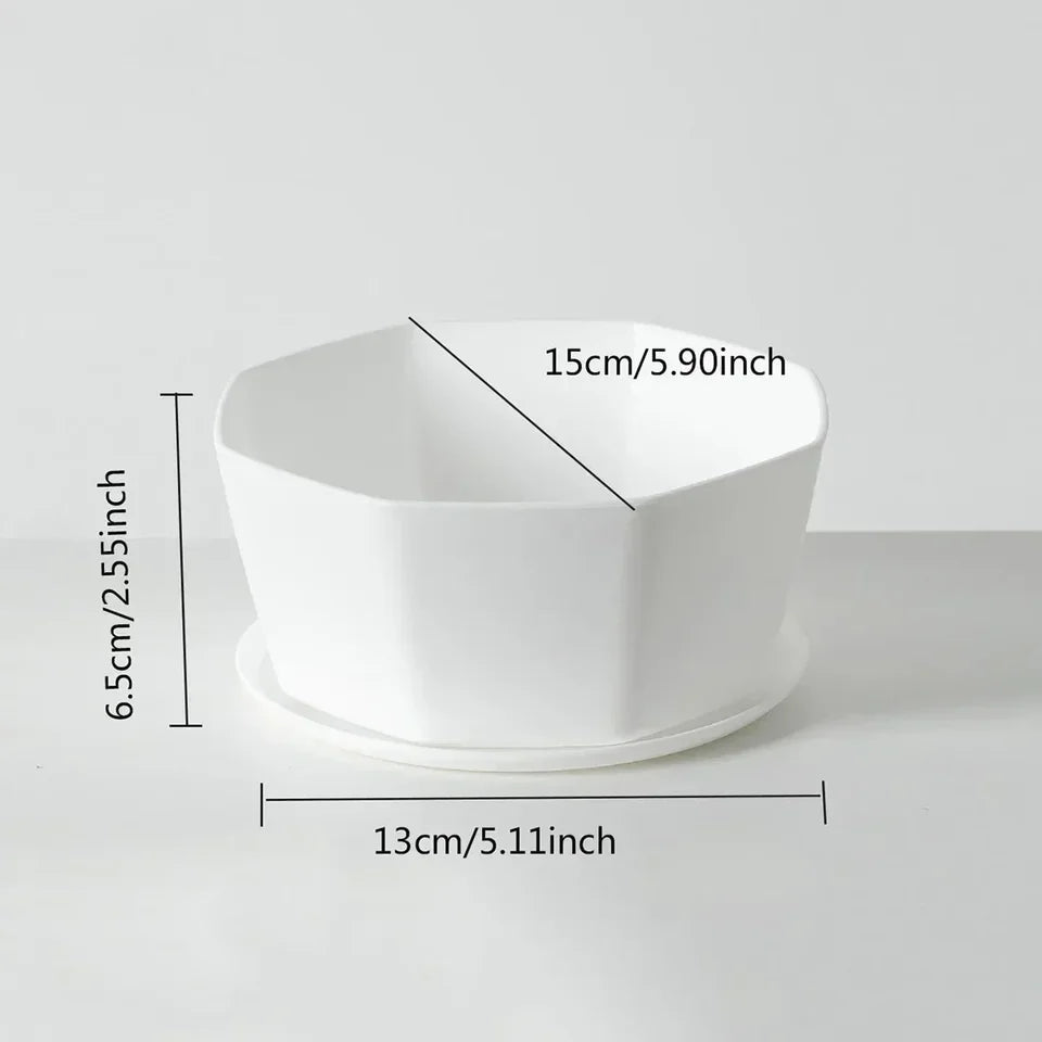 1pc-Simple Flower Pot Set Planter Succulent Plants Large Opening Bottom Tray Indoor Flowerpot Household Durable Holder
