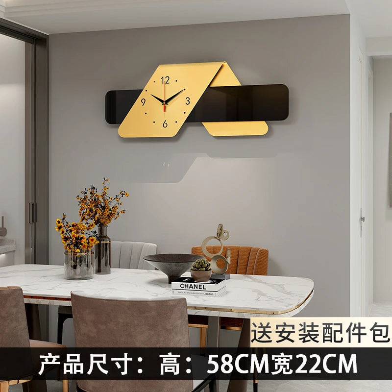 Clock wall clock living room 2024 new simple modern fashion atmosphere net red home quiet creative wall decoration