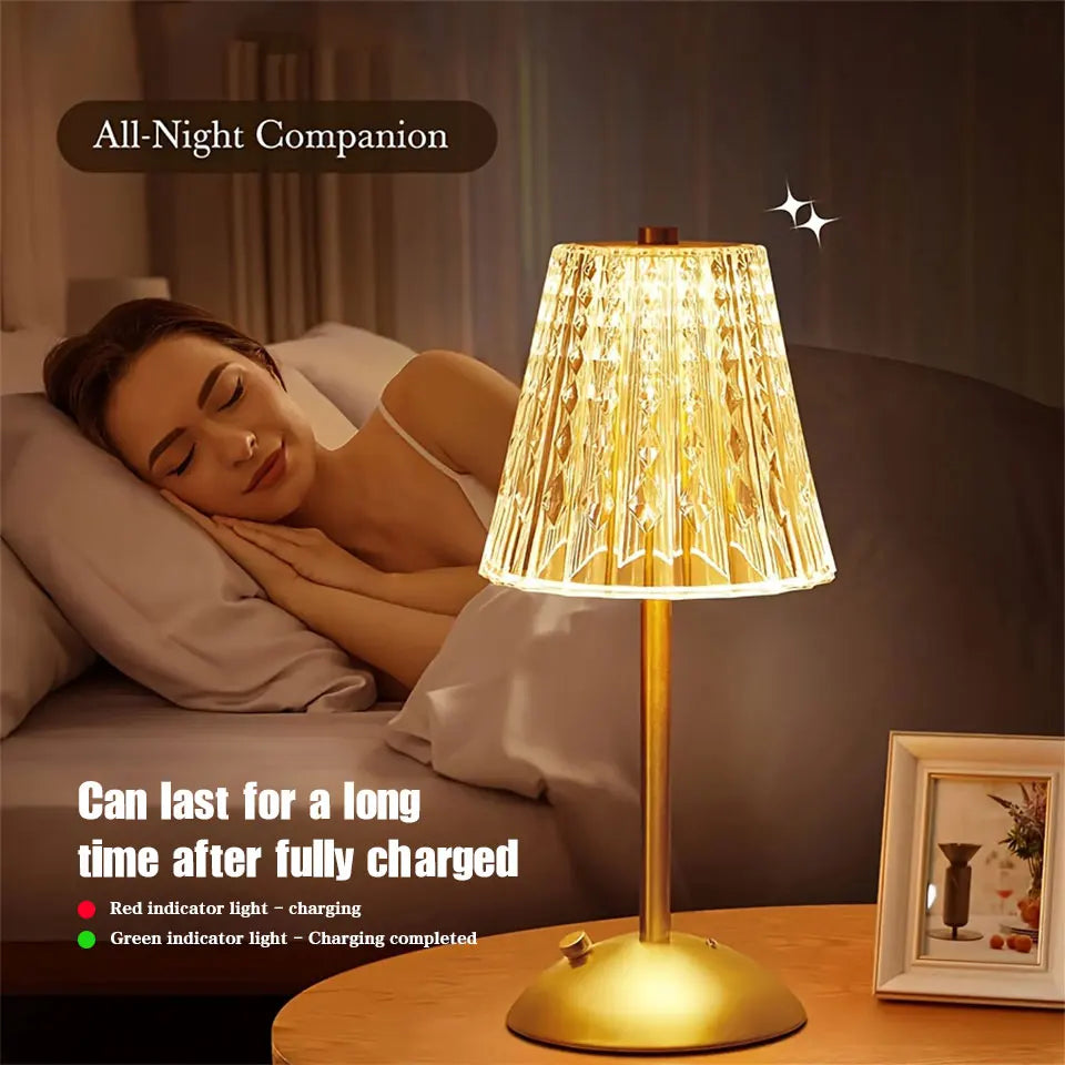 LED Table Lamp Touch Sensor Dimming USB Rechargeable Stand Desk Lamp Night Light Retro Bedside Lamp Restaurant Hotel Bar Bedroom