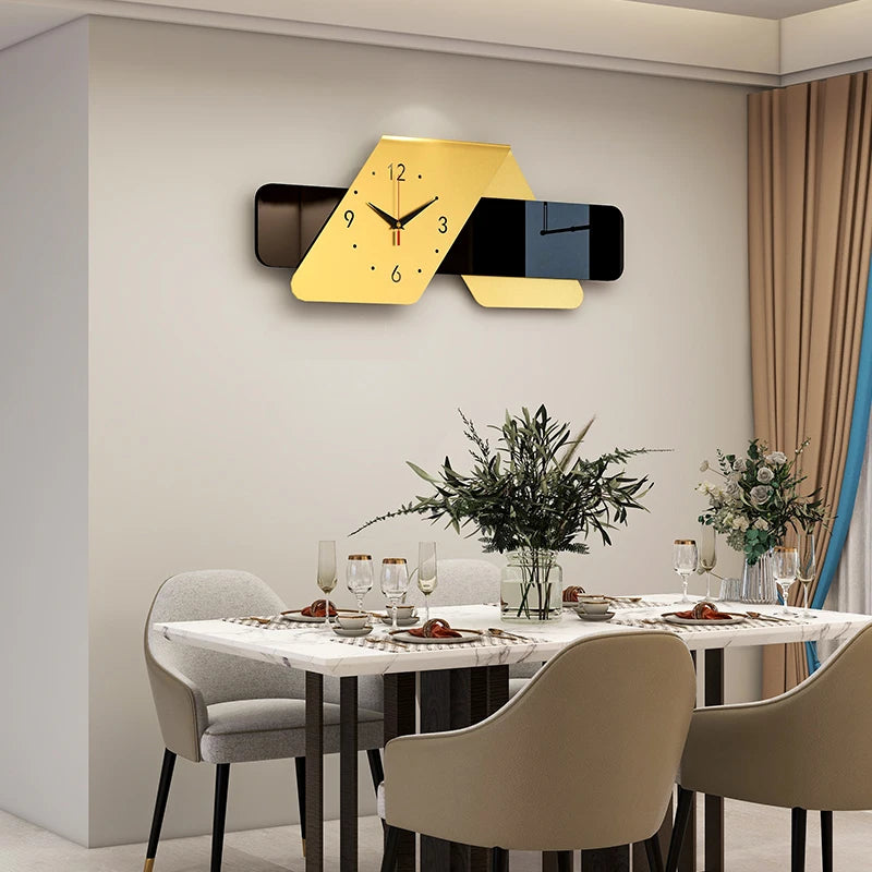 Clock wall clock living room 2024 new simple modern fashion atmosphere net red home quiet creative wall decoration