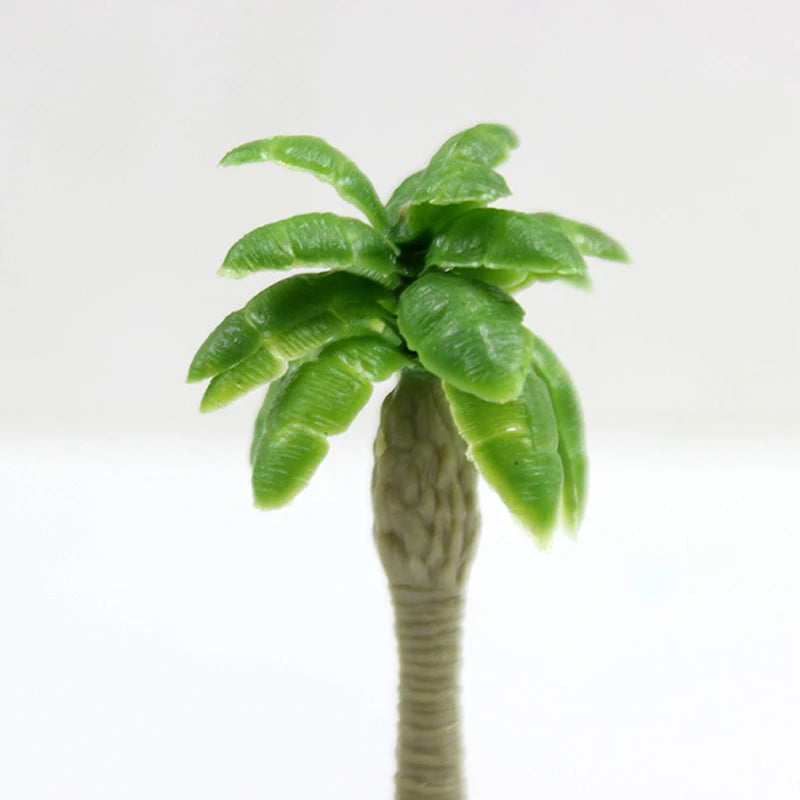 Mini Simulated Potted Plants Bamboo Bonsai Model Miniature Dollhouse Coconut Tree for Indoor Sand Table Floor Decoration Display