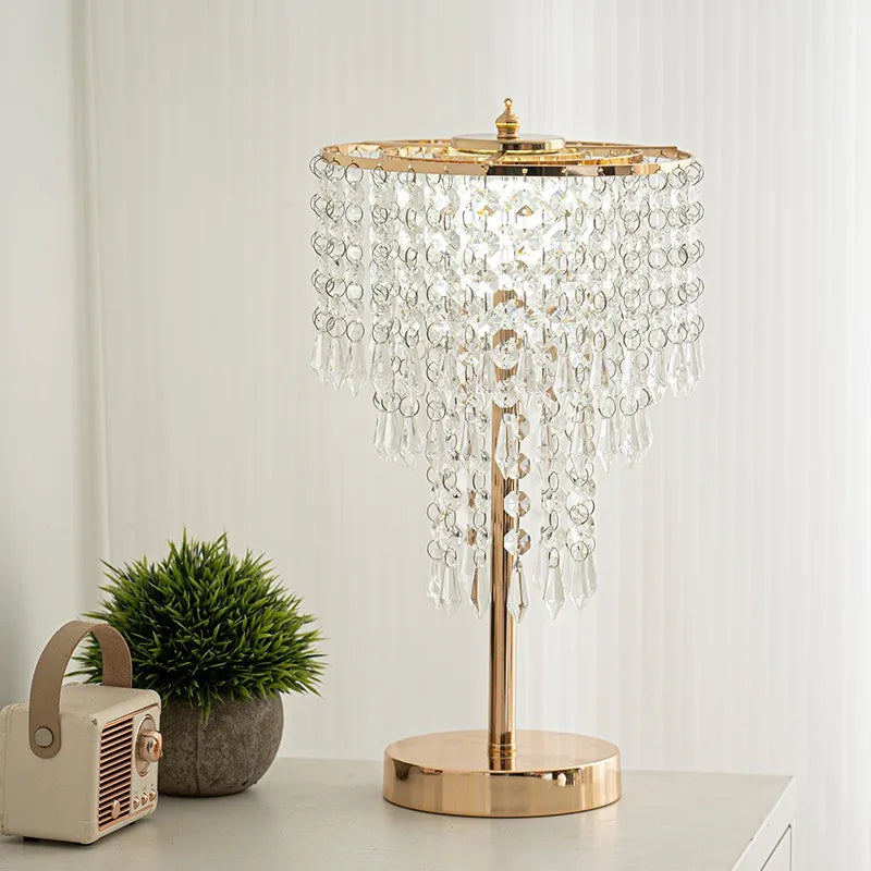 Modern minimalist LED European touch dimming coffee bar hotel bedroom decoration atmosphere crystal table lamp