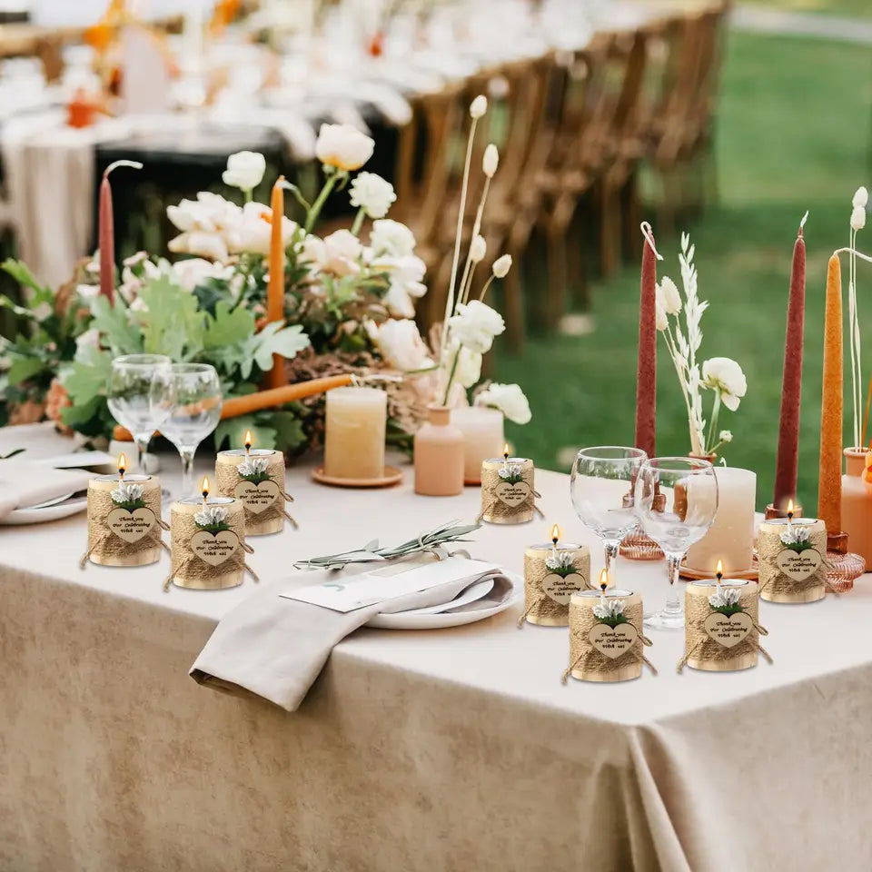 10-50Pcs Wedding Candles Favors for Guests Gift Wood Tealight Candle Holder Bulk Bridal Shower Tealight Holder Thank You Gifts