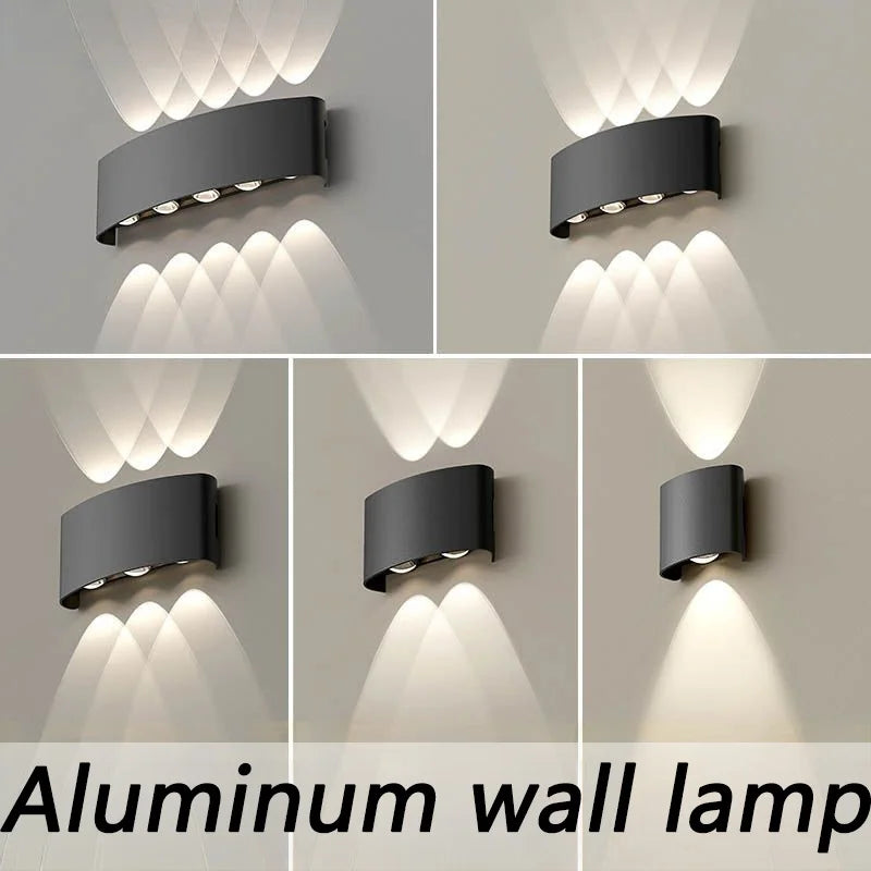 Aluminum LED Wall Light 110V 220V  Waterproof Light Outdoor  Up Down Wall Mount Lights Stairway Corridor Garden Lights Outdoor