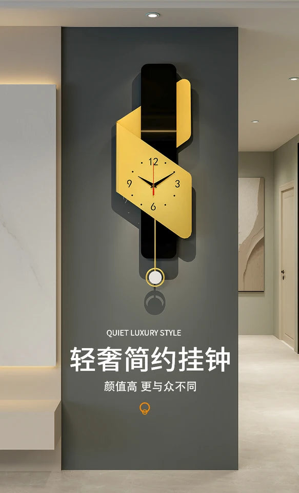 Clock wall clock living room 2024 new simple modern fashion atmosphere net red home quiet creative wall decoration